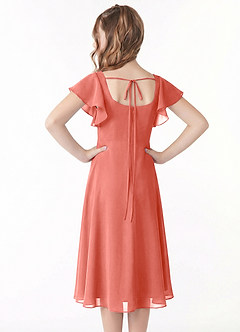 Azazie Bondi Junior Klä av A-Line i Chiffong Rynkad image3