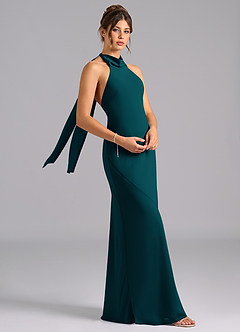 Azazie Velli Bridesmaid Dresses Pine Mermaid Bow Chiffon Dress image3