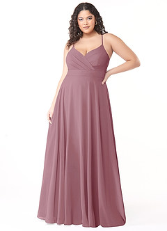 Azazie Avelina Bridesmaid Dresses Vintage Mauve A-Line V-Neck Pleated Chiffon Dress image6