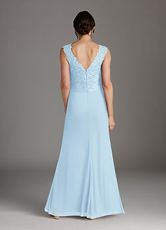 Azazie Edelin Mother of the Bride Dresses Sky Blue A-Line Sweetheart Neckline Pleated Mesh Dress image5