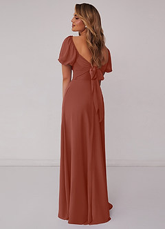 Barbie ♥ Azazie Bridesmaid Dresses Auburn A-Line Pleated Chiffon Dress image3