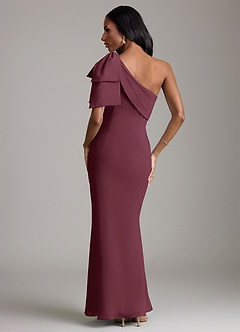 Azazie Yuanna Bridesmaid Dresses Cabernet Mermaid One Shoulder Chiffon Dress image6