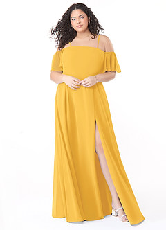 Azazie Sue Vestidos de damas de honor Vestido de Maravilla de Gasa de Corte en A Convertible con Vestidos sin tirantes image6