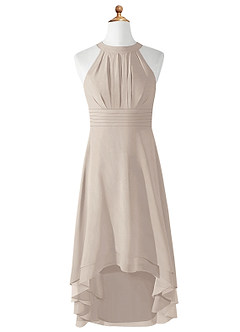 Azazie Linna Junior Frost A-Line Pleated Chiffon Dress image5
