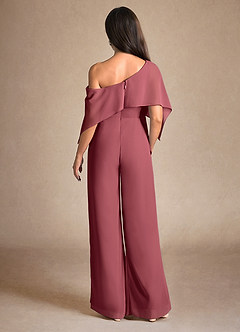 Azazie Halima Mother of the Bride Dresses Merlot Jumpsuit/Pantsuit Side Slit Chiffon Dress image3