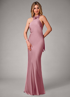 Azazie Velli Bridesmaid Dresses Vintage Mauve Mermaid Stretch Satin Dress image3