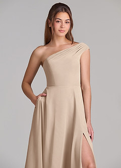 Azazie Melanie Suknie dla druhen Linia A Zza ramienia Szyfon Do ziemi Sukienka image5