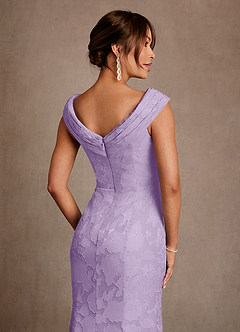 Azazie Aberdeen Klänningar till brudens mor Klä Tubklänning i Blommig Utbrändhet Plisserad Lila image6