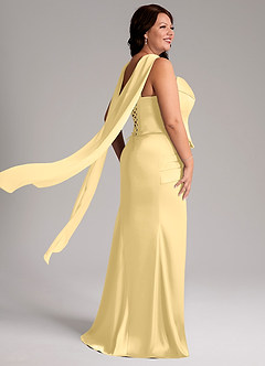 Azazie Sorrel Bridesmaid Dresses Butter Mermaid Strapless Stretch Satin Convertible Dress image8