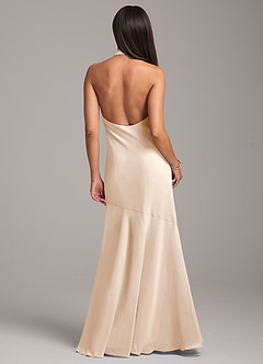 Azazie Lorena Final Sale White Alabaster Mermaid Pleated Chiffon Dress image7