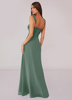Barbie ♥ Azazie Bridesmaid Dresses Eucalyptus A-Line Sweetheart Neckline Chiffon Dress image2