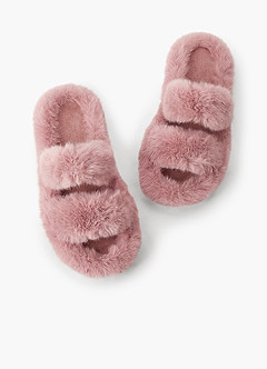 front Podwójne, miękkie kapcie z paskiem