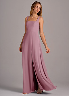 Azazie Debra Bridesmaid Dresses Vintage Mauve A-Line with Pockets Chiffon Convertible Dress image2
