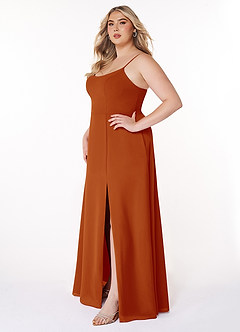 Azazie Moira Bridesmaid Dresses Paprika A-Line Scoop Chiffon Dress image10
