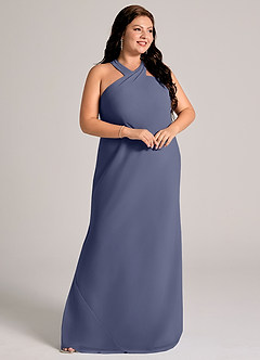 Azazie Doretta Bridesmaid Dresses Stormy Mermaid Pleated Chiffon Dress image10