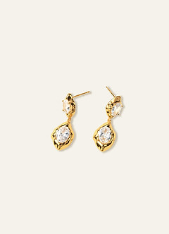 front Boucles d'oreilles pendantes en cristal serti fondu