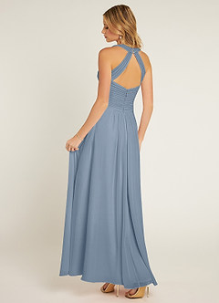 Azazie Claudia At-home Try On Dresses Dusty Rose A-Line Sweetheart Neckline Chiffon Dress image4