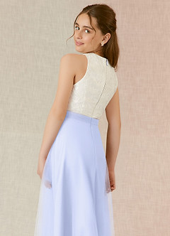 Azazie Albertine Junior Lavender A-Line Lace Chiffon Dress image6