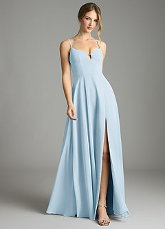 Azazie Audreana Final Sale Sky Blue A-Line Sweetheart Neckline Chiffon Dress image3