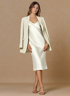 front Rowan Ivory Refined Weave Performance 2-Piece Suit