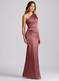 Azazie Akilah Brudtärnklänningar Klä av Sjöjungfru i Stretch Satin Ena axeln Ametist image3