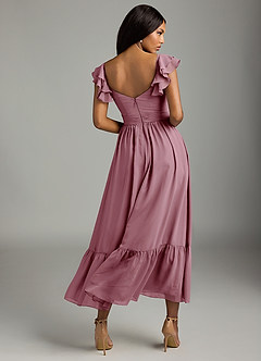 Azazie Anaya Bridesmaid Dresses Vintage Mauve A-Line Pleated Chiffon Dress image5