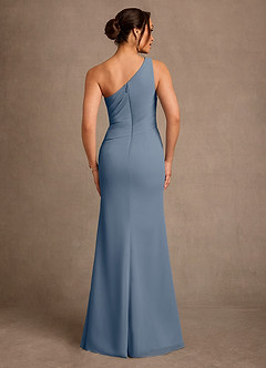 Azazie Floy Mother of the Bride Dresses Twilight Sheath One Shoulder Chiffon Dress image3