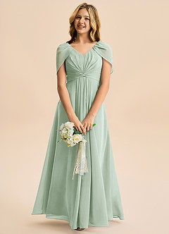 Azazie Emma Junior Klä av A-Line i Chiffong Plisserad image3