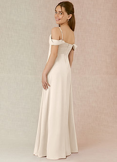 Azazie Kaitlynn Junior White Alabaster A-Line Off the Shoulder Chiffon Dress image5