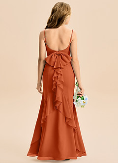 Azazie Lioren Junior Burnt Orange Mermaid Bow Chiffon Dress image5
