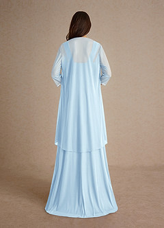 Azazie Clinton Mother of the Bride Dresses Sky Blue A-Line Pleated Mesh Dress image3