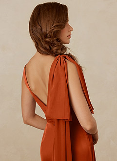 Christian Siriano Bridal for Azazie 1011 Bridesmaid Dresses Paprika Mermaid Bow Stretch Satin Dress image10