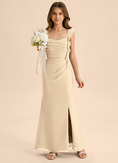 Azazie Jessamine Junior Klä av Sjöjungfru i Chiffong Älskling Halsringning image1