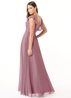 Azazie Jinny Bridesmaid Dresses Vintage Mauve A-Line Square Neckline Ruched Chiffon Dress image4