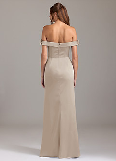 Azazie Zayla Bridesmaid Dresses Frost A-Line Off the Shoulder Stretch Satin Convertible Dress image5