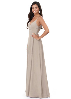 Azazie Lennon Bridesmaid Dresses Frost A-Line Lace Chiffon Dress image4