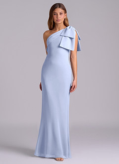 Azazie Yuanna Bridesmaid Dresses Ice Mermaid One Shoulder Chiffon Dress image5