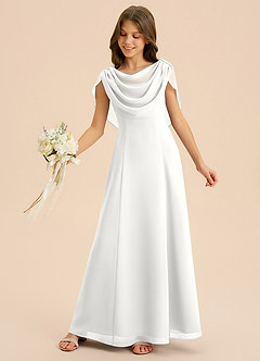 Azazie Lambie Junior Linia A Pofałdowany Szyfon Długość podłogi Młodsza druhna Sukienka image6