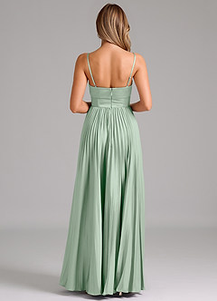 Azazie Akiko Bridesmaid Dresses Agave A-Line Sweetheart Neckline Stretch Satin Dress image2