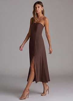 Azazie Wren Bridesmaid Dresses Ganache A-Line Strapless Chiffon Dress image3