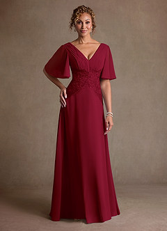 Azazie Milliat Suknie dla Matki Panny Młodej Linia A Koronka Szyfon Długość podłogi Sukienka image1