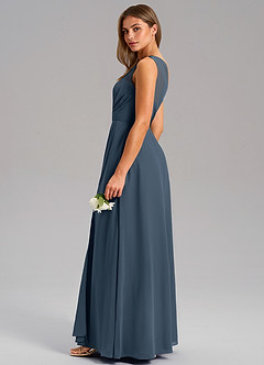 Azazie Phaedra Bridesmaid Dresses Neptune A-Line One Shoulder Chiffon Dress image6