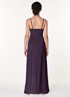 Azazie Luxy Junior Plum Pleated Mesh Dress image2