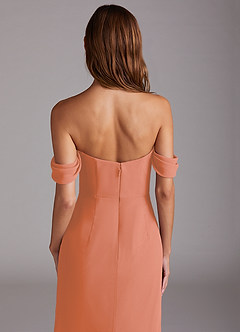 Azazie Saige Bridesmaid Dresses Sunset A-Line Off the Shoulder Chiffon Convertible Dress image6