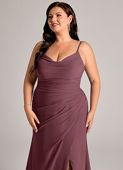 Azazie Deandra Bridesmaid Dresses Sangria Mermaid Pleated Chiffon Dress image12