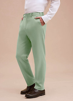 front Ethan Dusty Sage Refined Weave Dress Pants