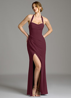 Azazie Serenity Bridesmaid Dresses Cabernet Mermaid Sweetheart Neckline Chiffon Dress image3