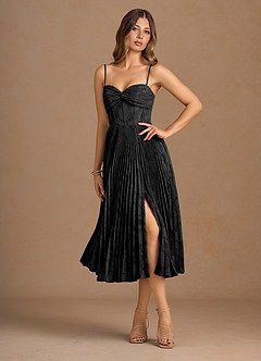 Annie Black Pleated Midi Dress image5