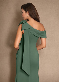 Azazie Myers Mother of the Bride Dresses Eucalyptus Mermaid Pleated Stretch Crepe Dress image7