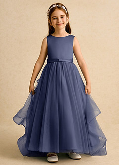 Azazie Lior Flower Girl Dresses Stormy Ball-Gown Pleated Tulle Dress image2